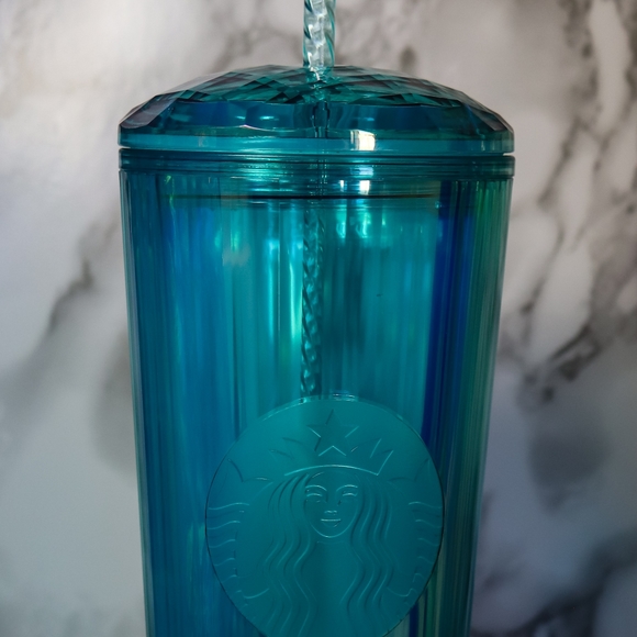 Starbucks set of 3 Iridescent Kelidoscope Tumblers with straws - Picture 5 of 9